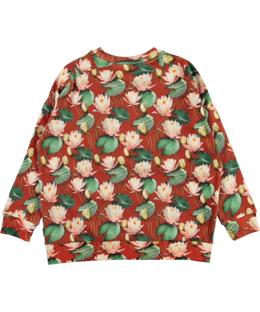 Mandy - Autumn Lily_Baby - Brun sweatshirt med åkande print