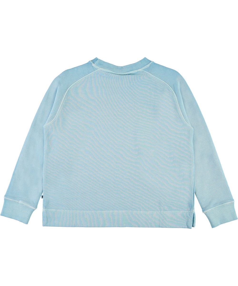 Margit - Sea Angel - Lyseblå sweatshirt med teksten sunset