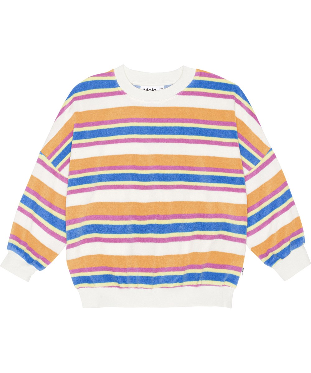 Marika - Artist Stripe - Stribet sweater i blødt bomulds frotté