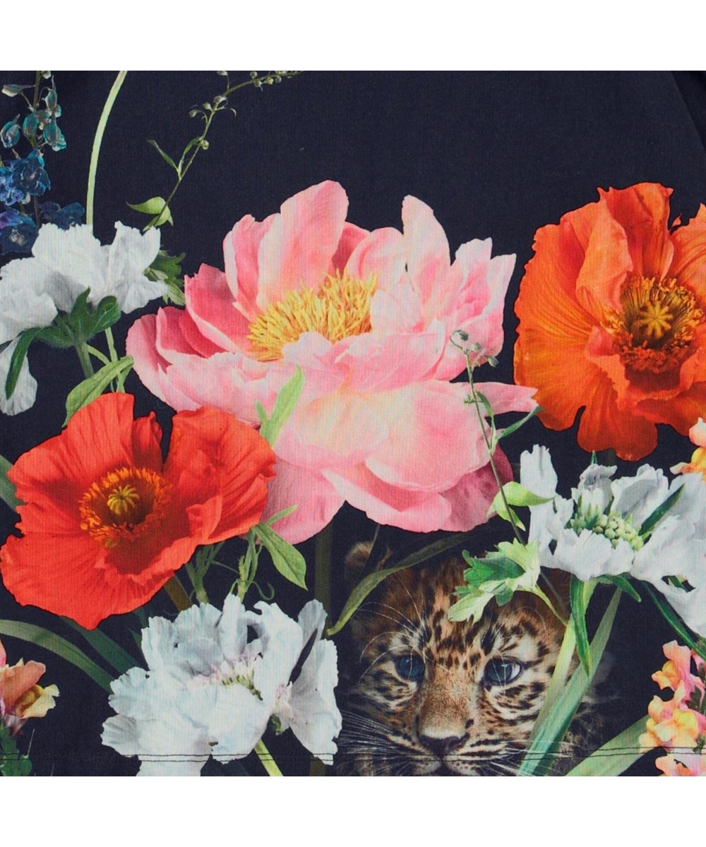 Marin - Garden Games - Mørkeblå sweatshirt med blomster