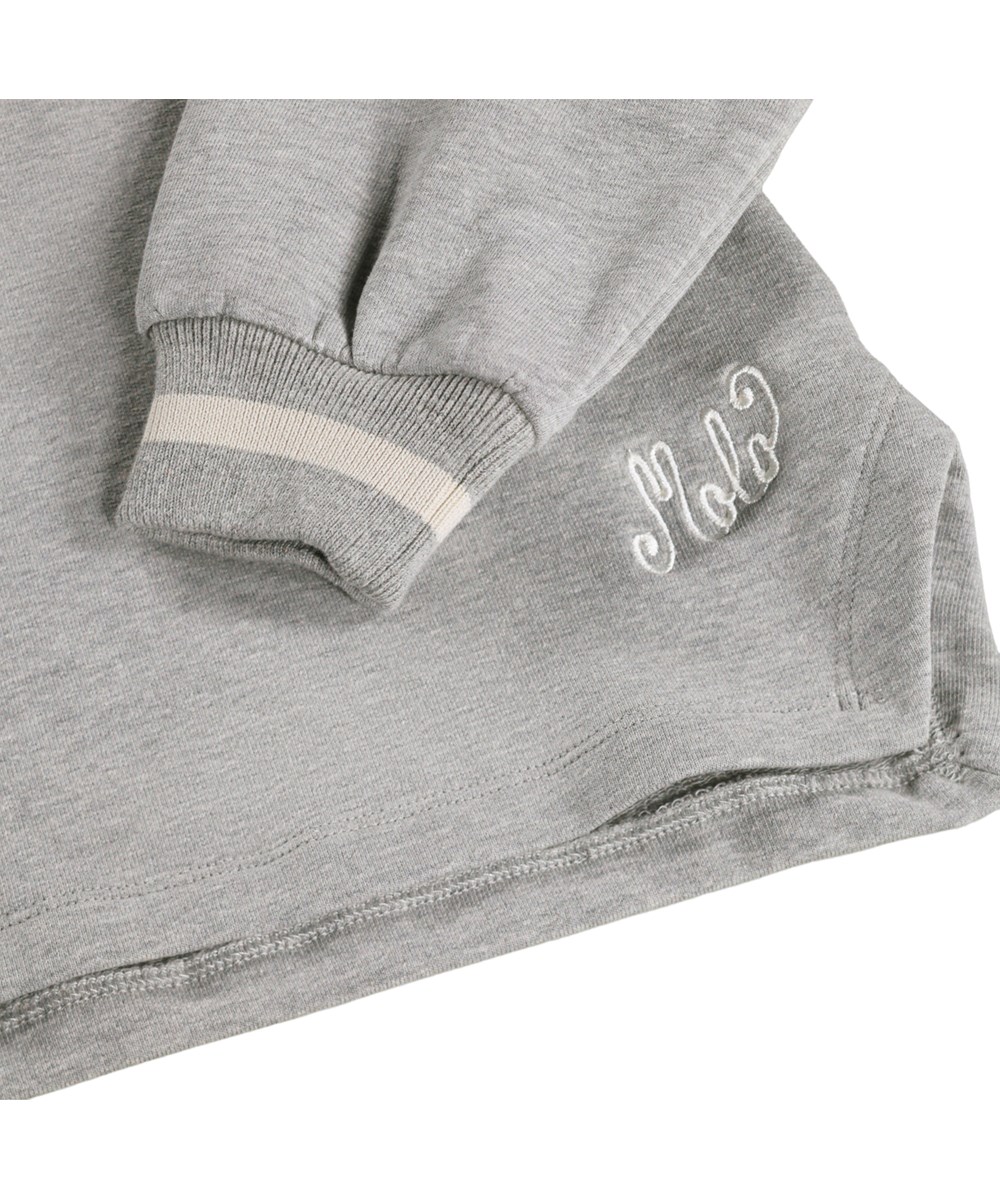 Marina - Grey Melange - Grå sweatshirt i økologisk bomuld til børn