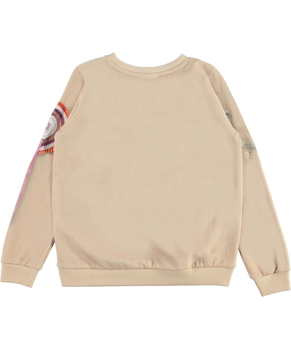 Marlee - Pony Society - Økologisk lyserød sweatshirt med heste print
