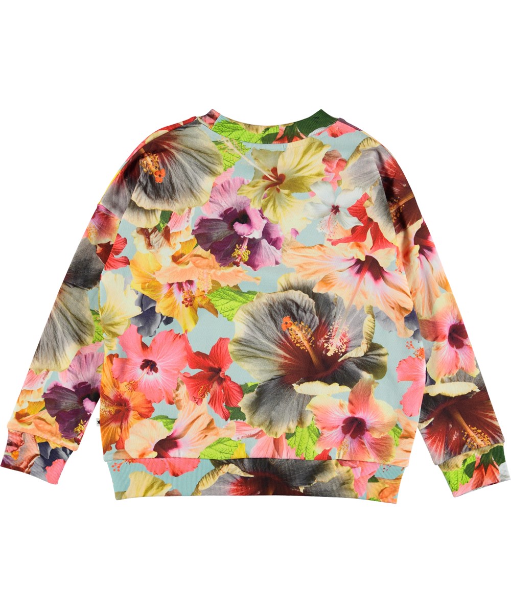 Maxi - Pacific Floral Blue - Blomstret sweatshirt