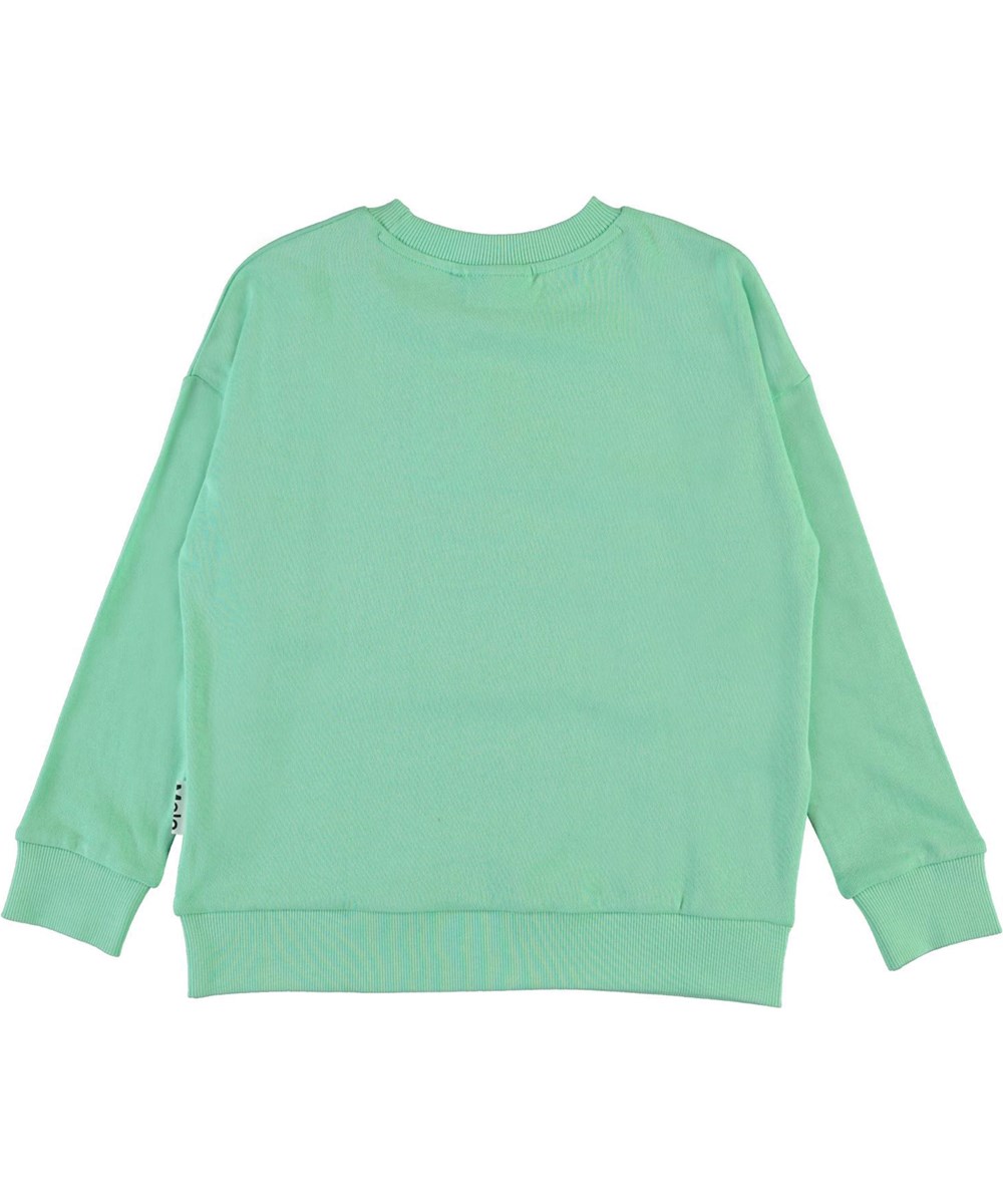 Maxi - Pistachio - Grøn sweatshirt med jordklode print