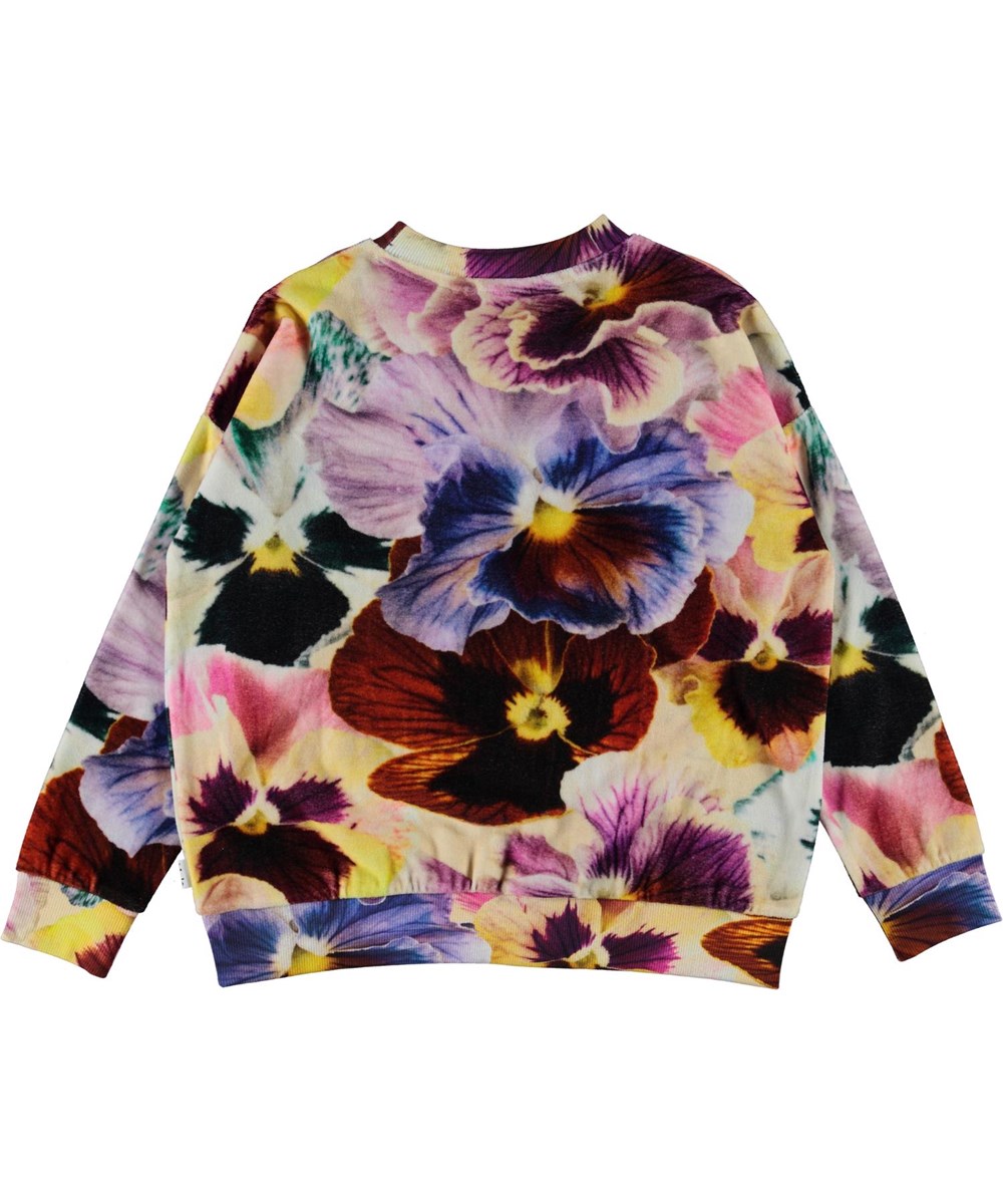 Mika - Floral Velour - Velour sweatpants med blomster