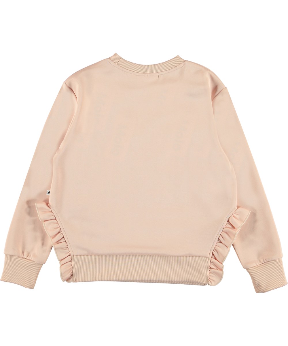 Mila - Powder - Rosa sweatshirt med flæser
