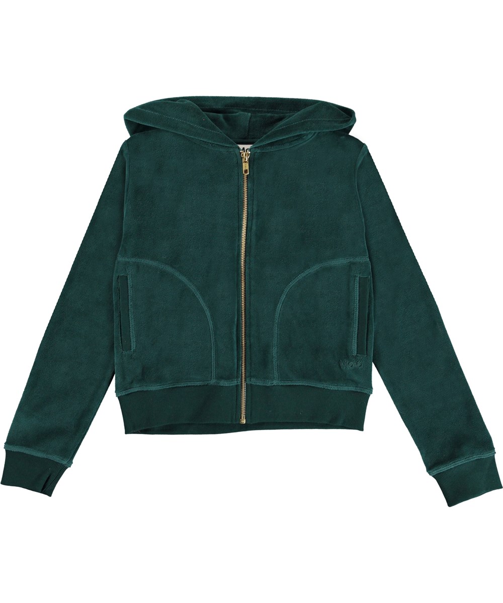 Milla - Wilderness - Grøn velour sweatshirt