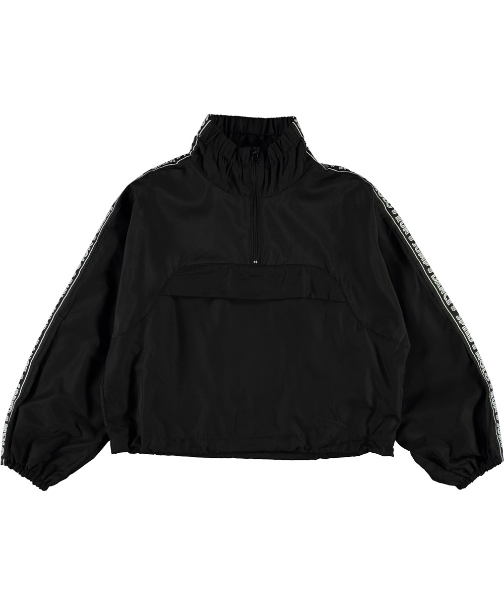 Odele - Black - Sort anorak med tekst