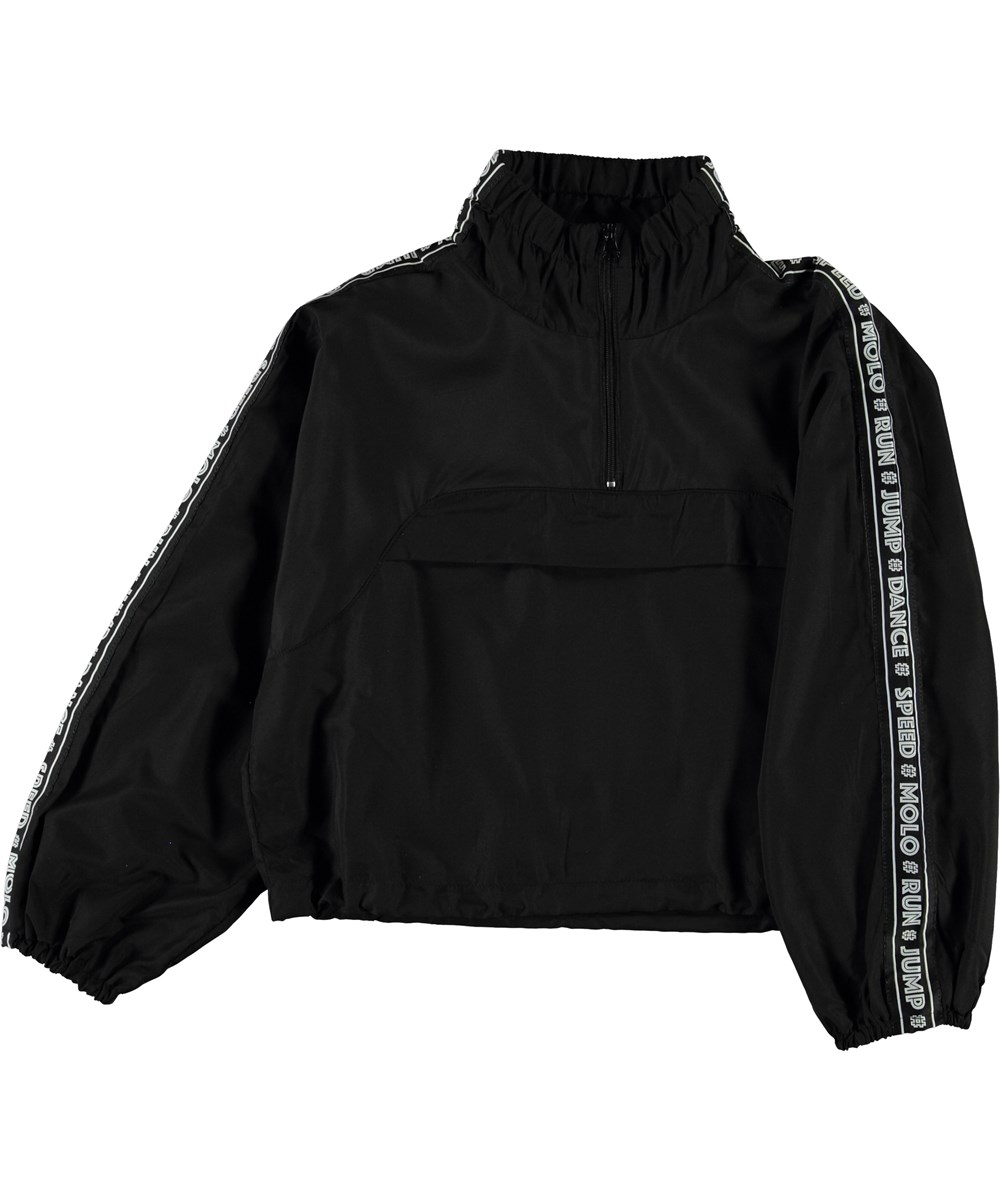 Odele - Black - Sort anorak med tekst