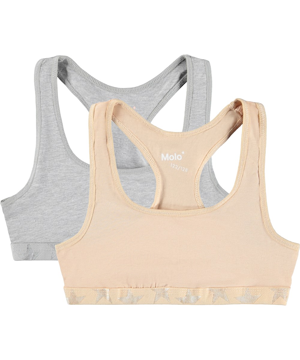 Jade 2-Pack - Cameo Grey Mel_ - Økologisk rosa og grå sporty top