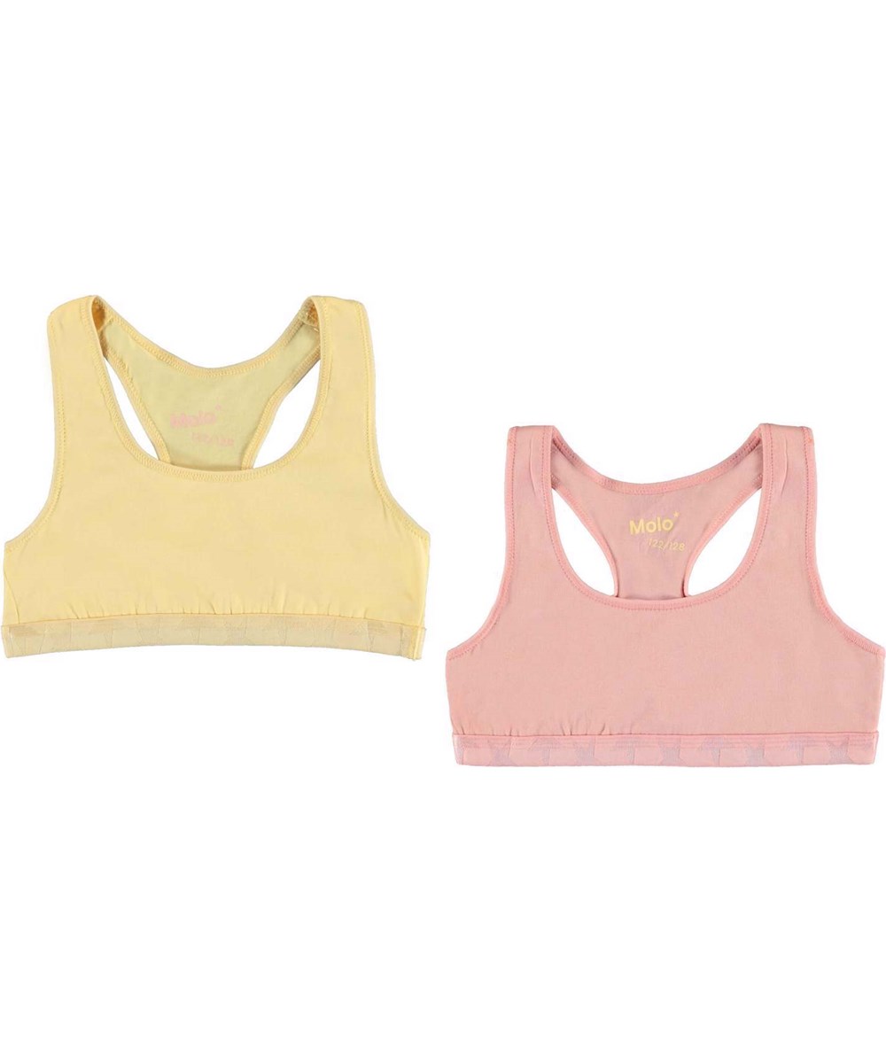 Jade 2-Pack - Rose Impala - Økologisk rosa og gul sporty top