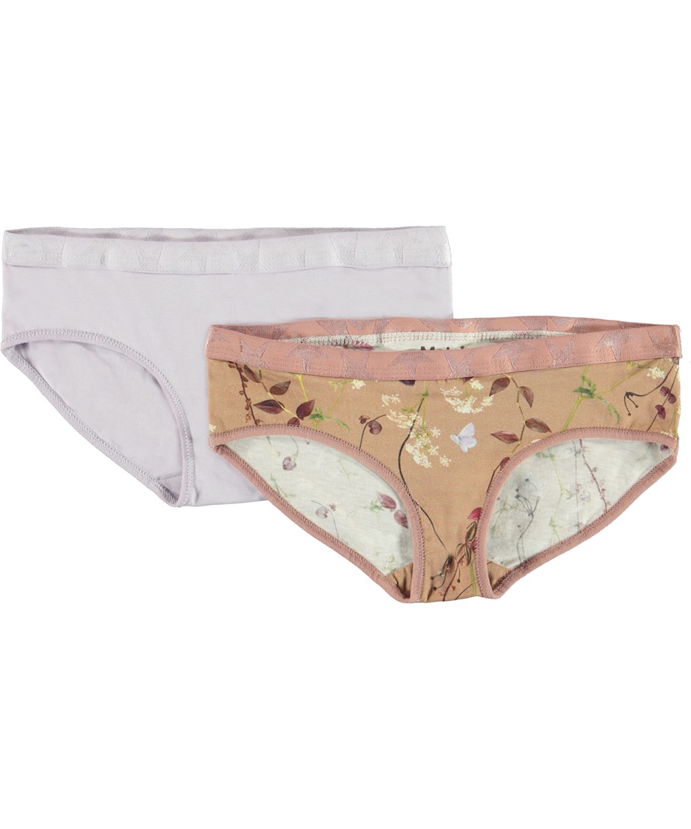 Jana 2-Pack - Lilac Branches - 2-pack underbukser rosa og lyselilla