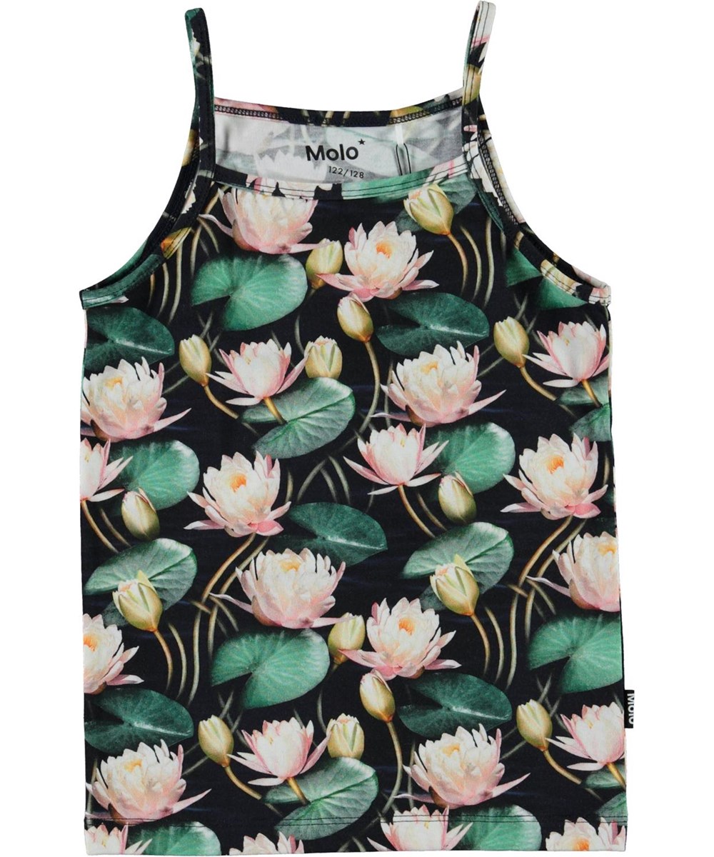 Janice - Water Lilies - Økologisk undertrøje med åkande print