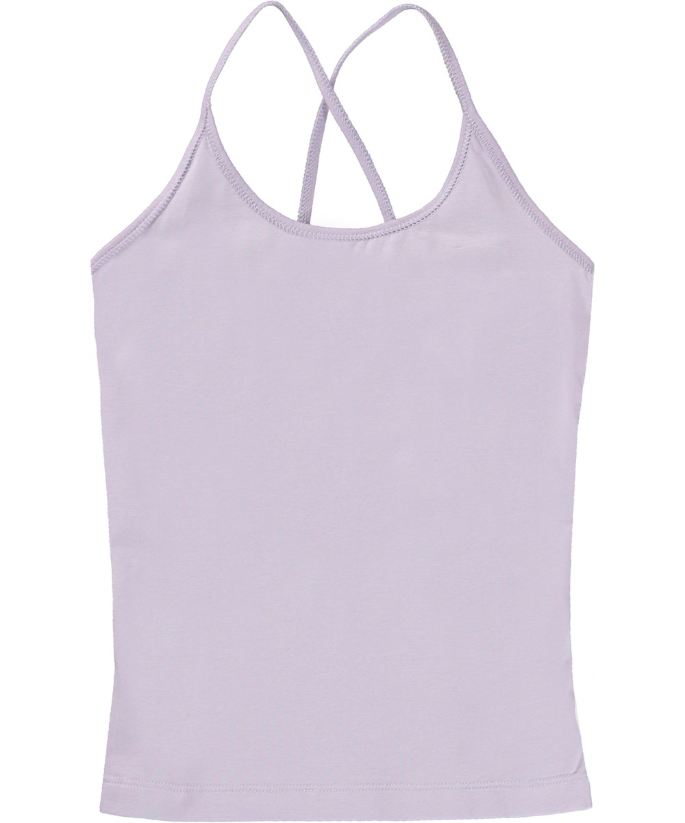 Janis - Frozen Lilac - Lyselilla undertrøje med krydsede stropper