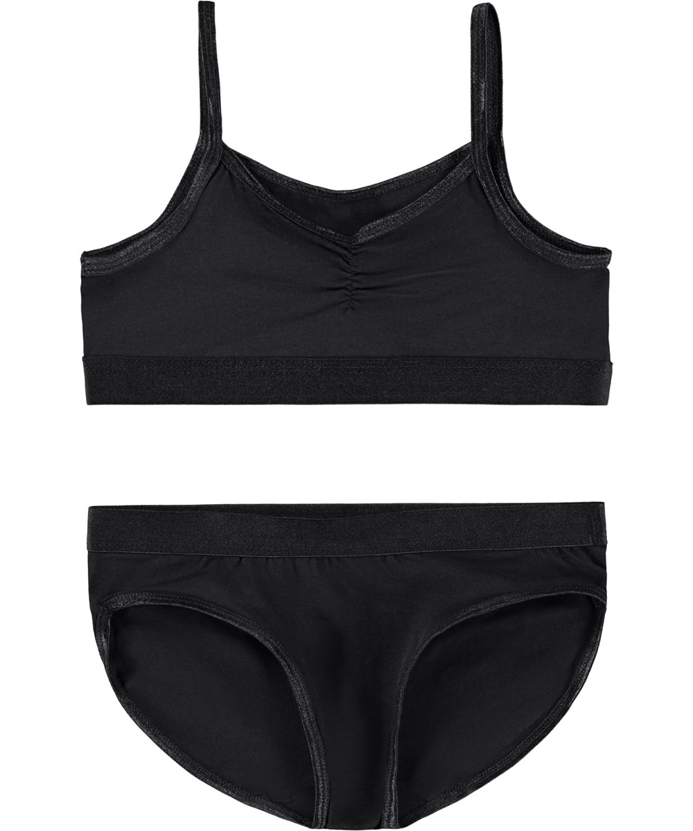 Jinny Set - Black - Økologisk sort sæt undertøj