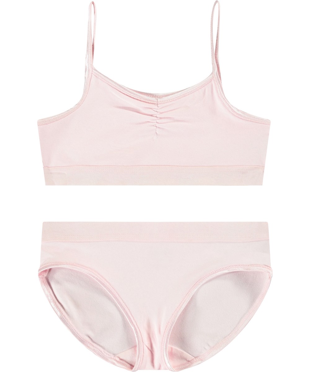 Jinny Set - Charlotte Pink - Lyserødt strækbart undertøj til børn fremstillet i blødt viskose.
