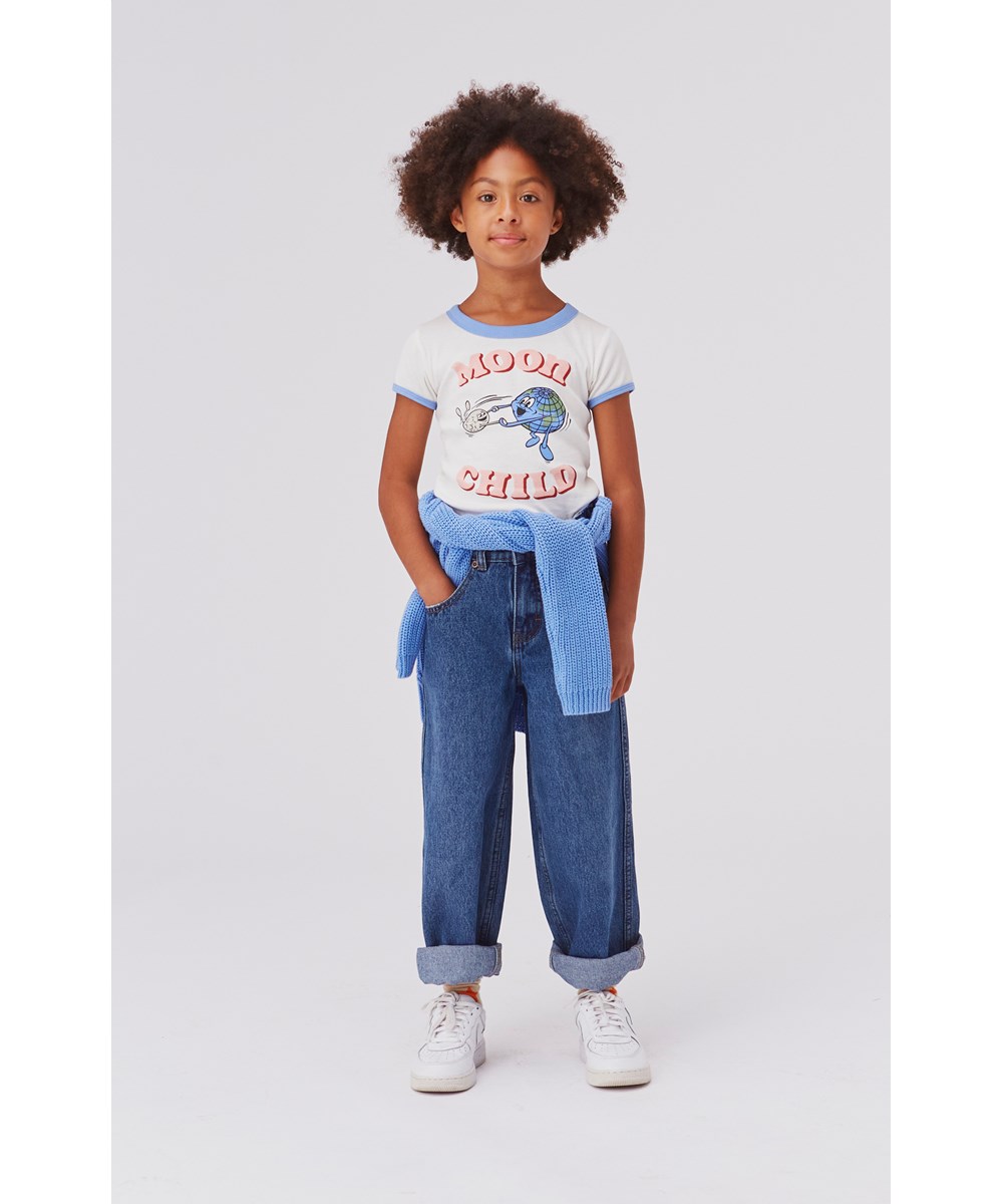 Aiden - Stone Denim - Blå breda skejtar jeans