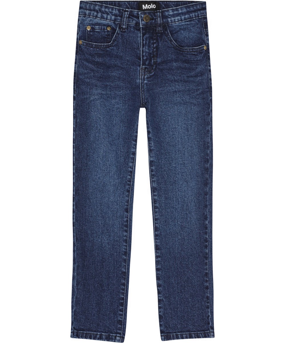 Aksel - Dark Indigo - Mörkblåa ekologiska bomullsjeans med stretch och normal passform.