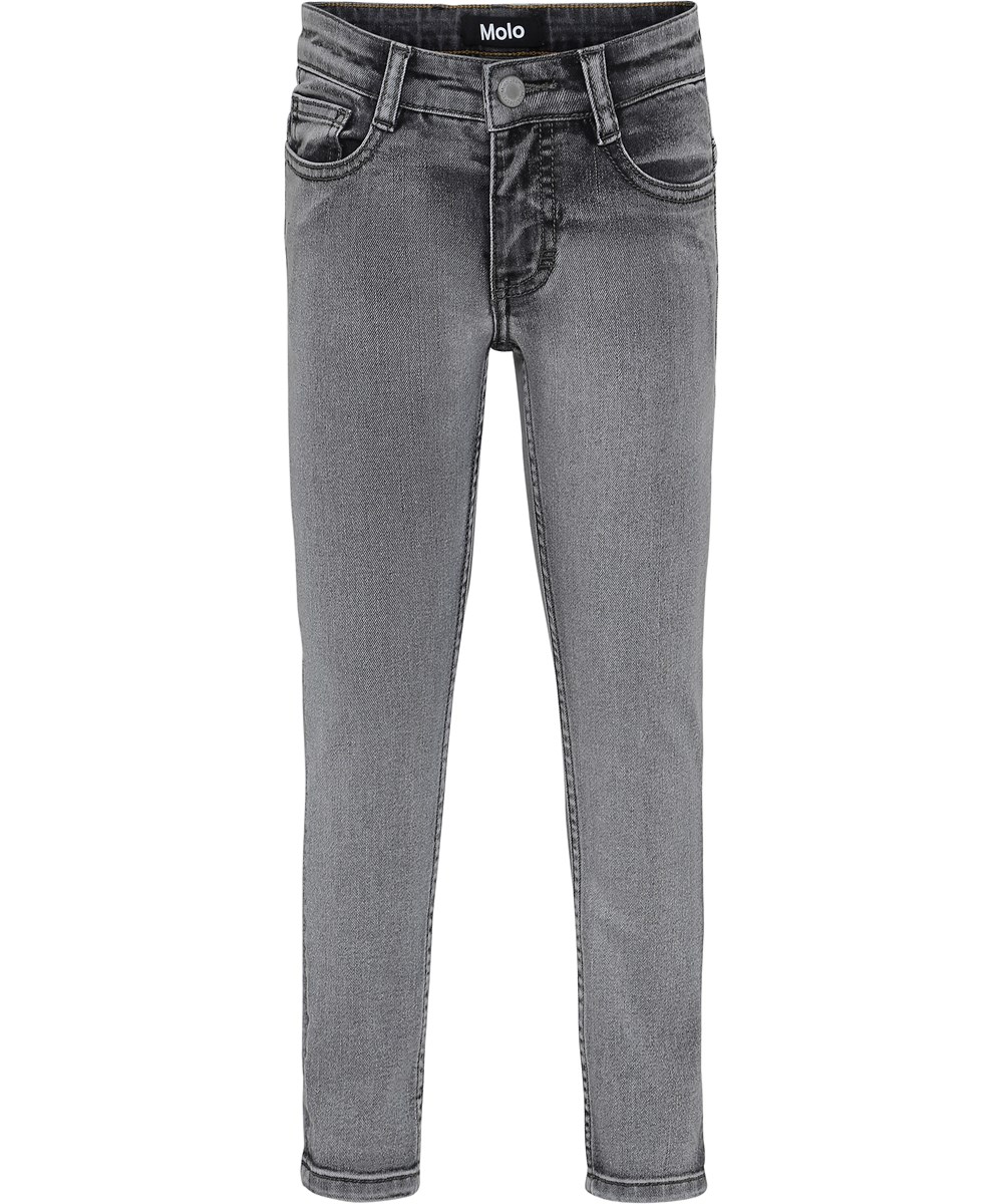 Aksel - Grey Washed Denim - Grå tvättade slim denim jeans.