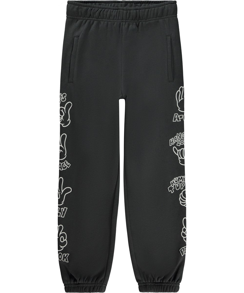 Allen - Space Grey - Mörkgrå joggingbyxor med handtecken.