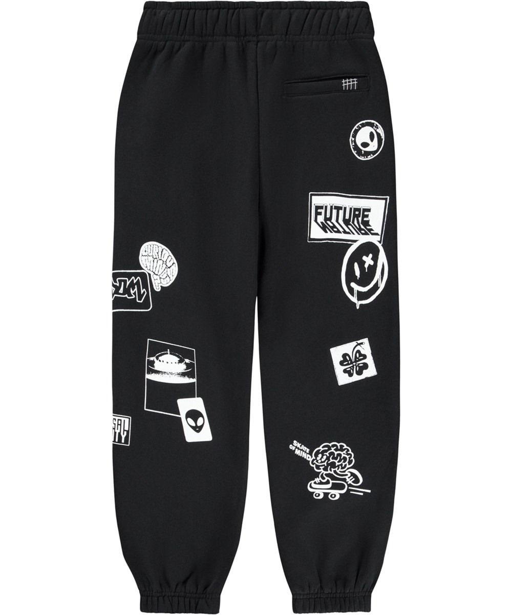 Allen - Black - Svarta sweatpants för barn tillverkade av ekologisk bomull.