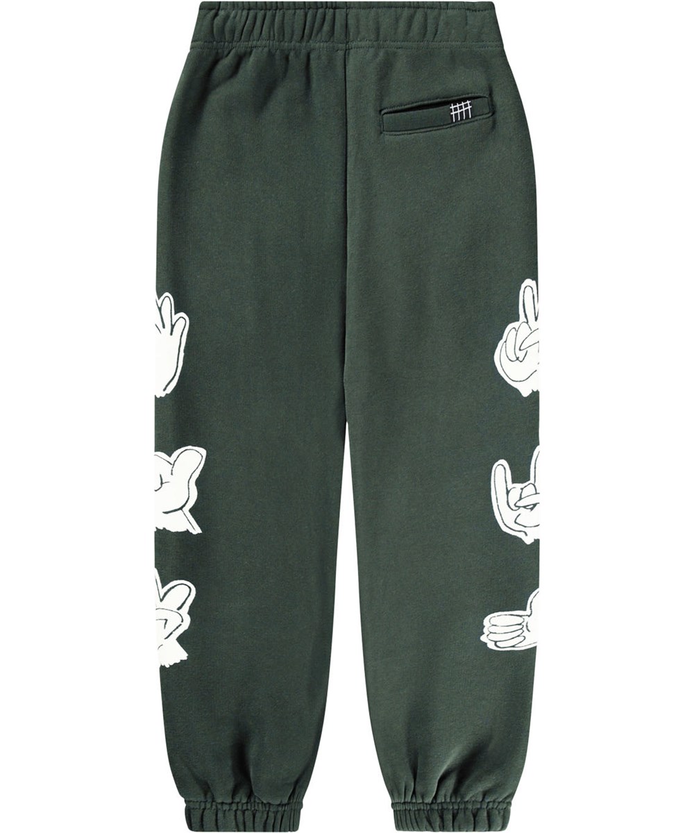 Allen - By Hands - Gröna sweatpants för barn tillverkade av ekologisk bomull.
