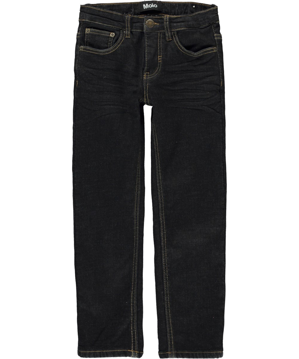 Alon Warm - Washed Indigo - Mörkblå jeans med fleecefoder.