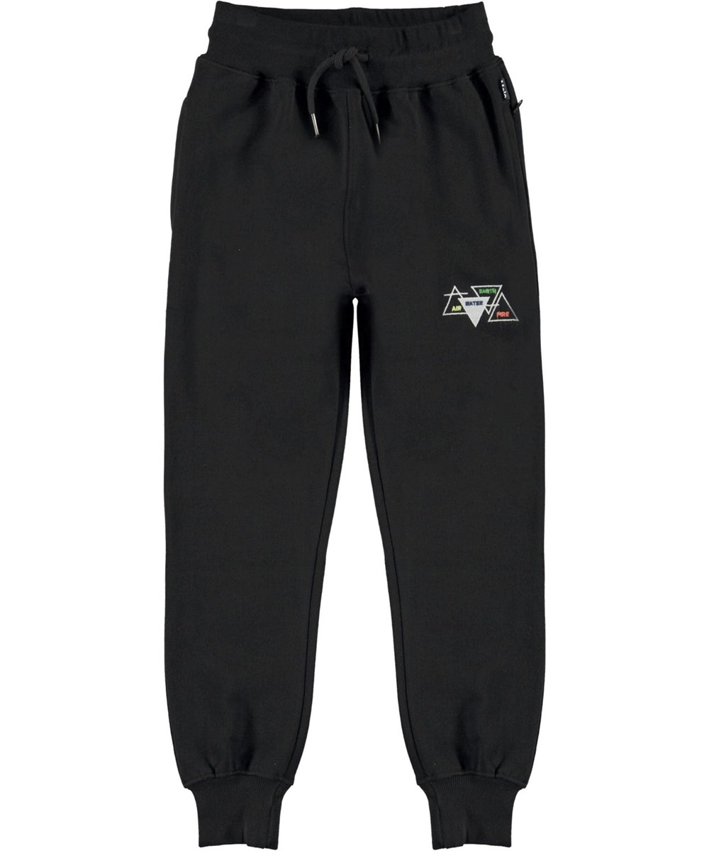 Alvar - Black - Ekologiska svarta mjukisbyxor med olika element