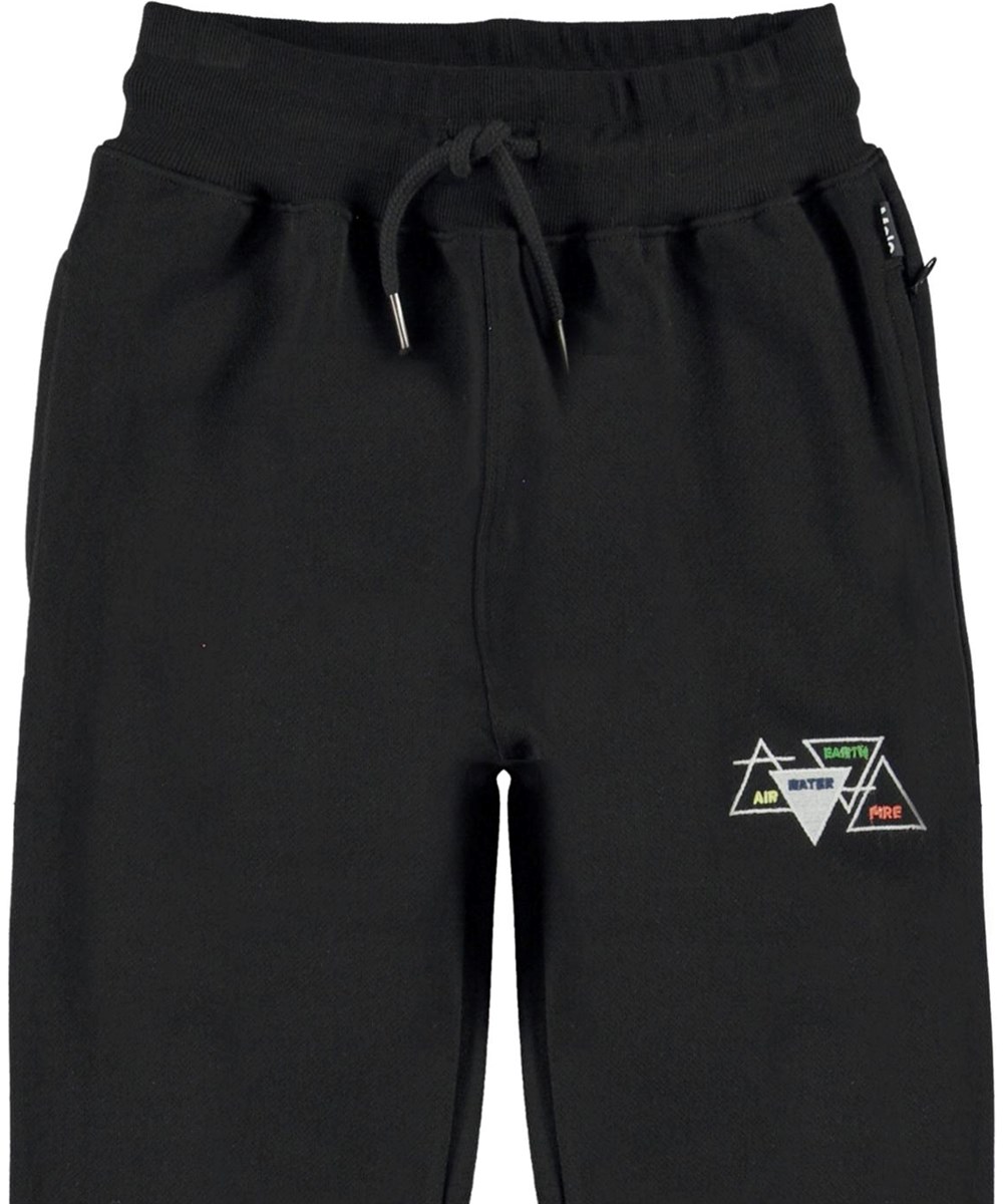 Alvar - Black - Ekologiska svarta mjukisbyxor med olika element