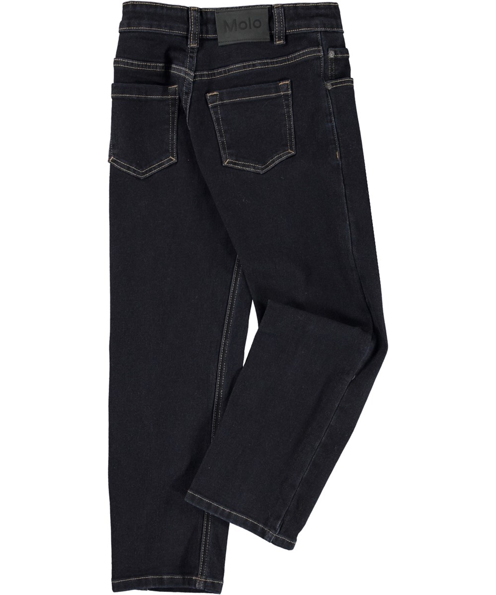 Andy - Dark Denim - Svarta jeans med foder.