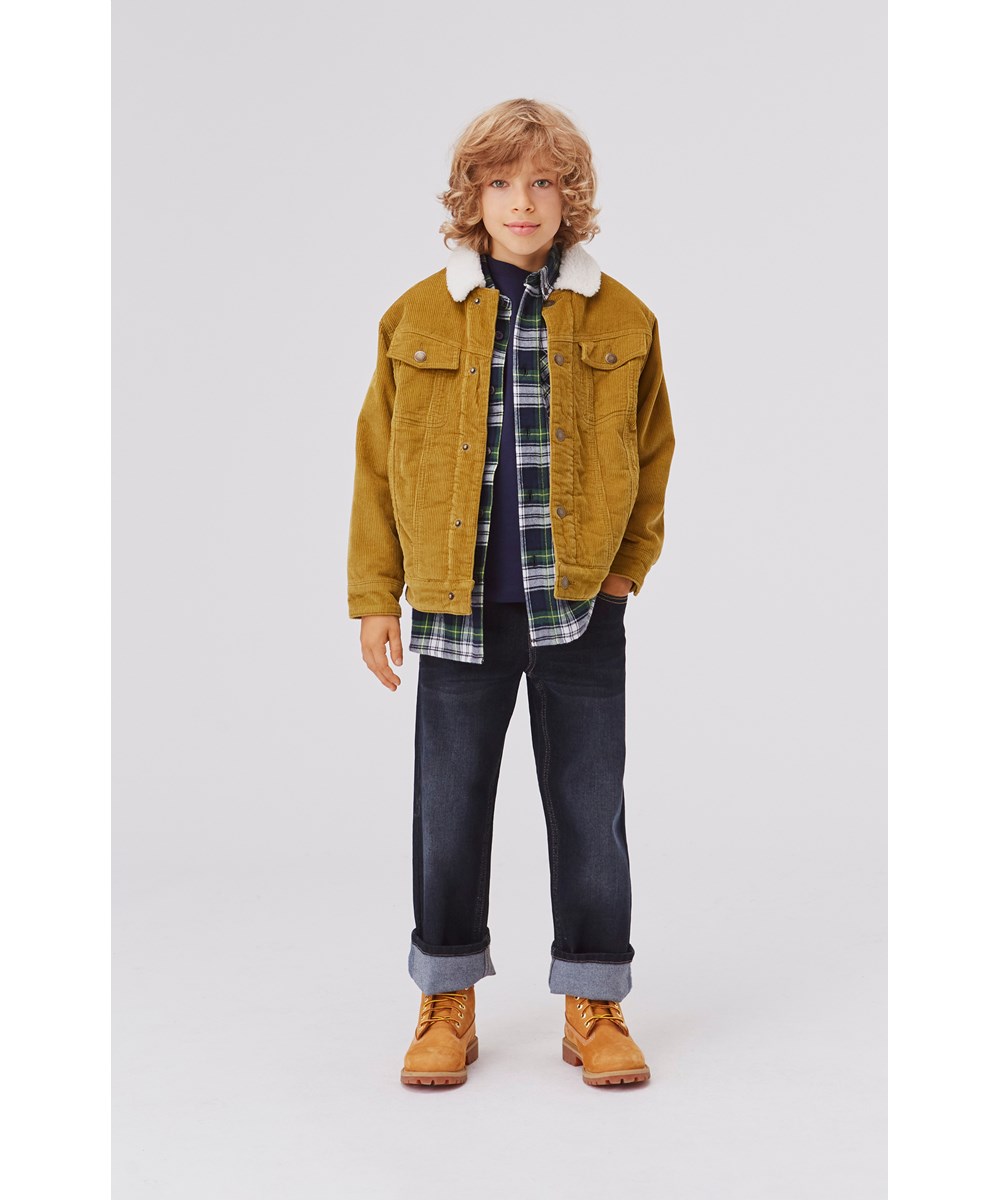 Andy - Dark Denim - Svarta jeans med foder.