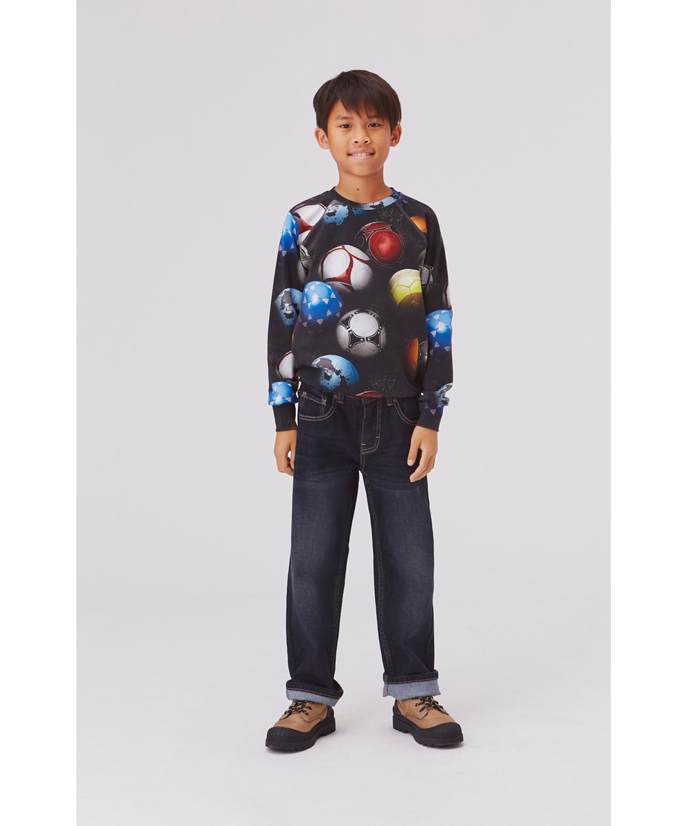 Andy - Dark Denim - Svarta jeans med foder.