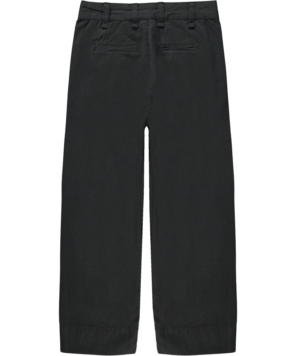 Ari - Space Grey - Mörkgrå loose fit bomullsbyxor.