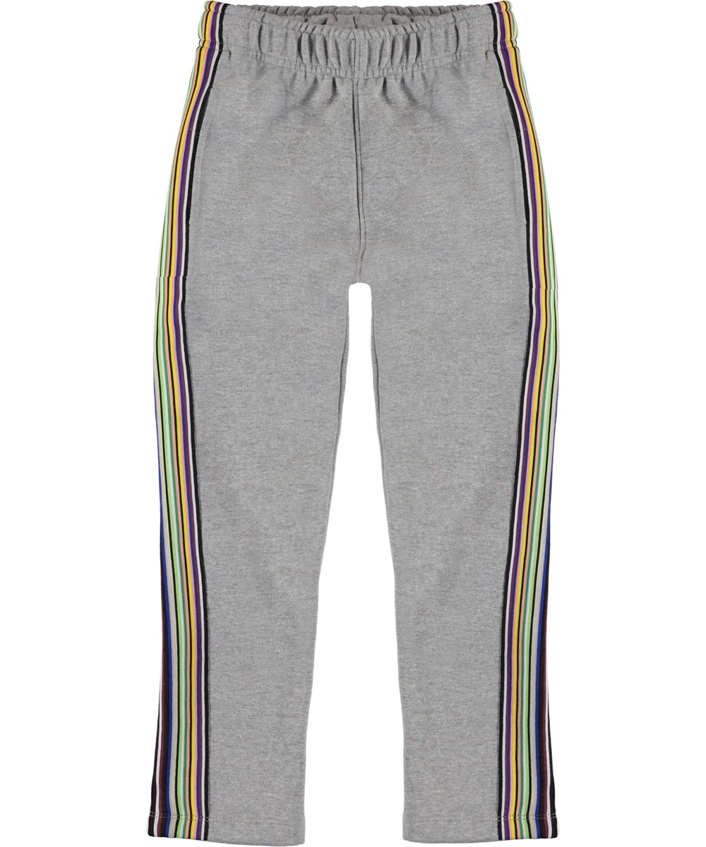 Astro - Grey Melange - Grå sweatpants med ränder