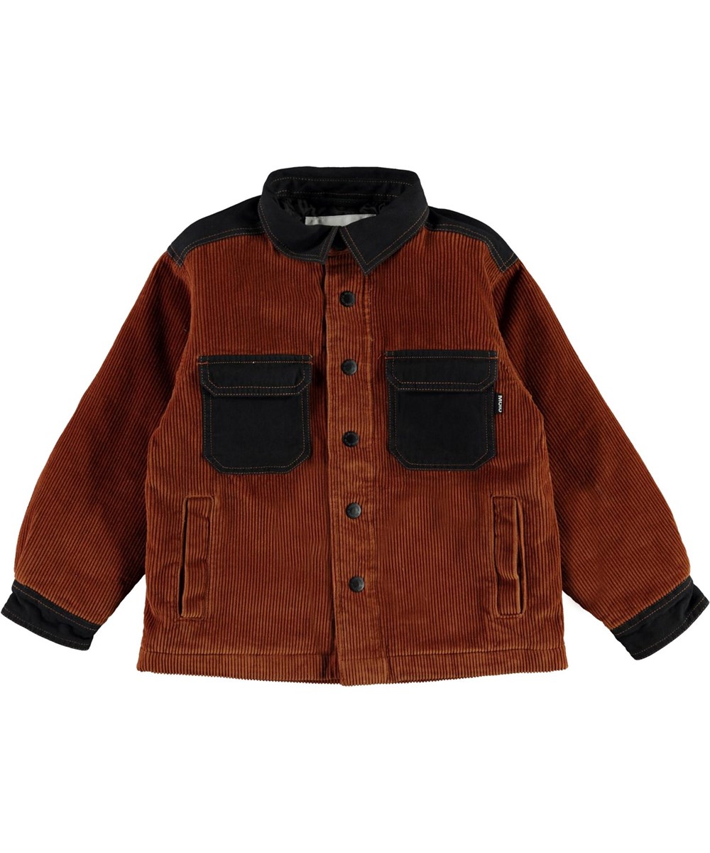 Henley - Iron - Brun overshirt i brun sammet 