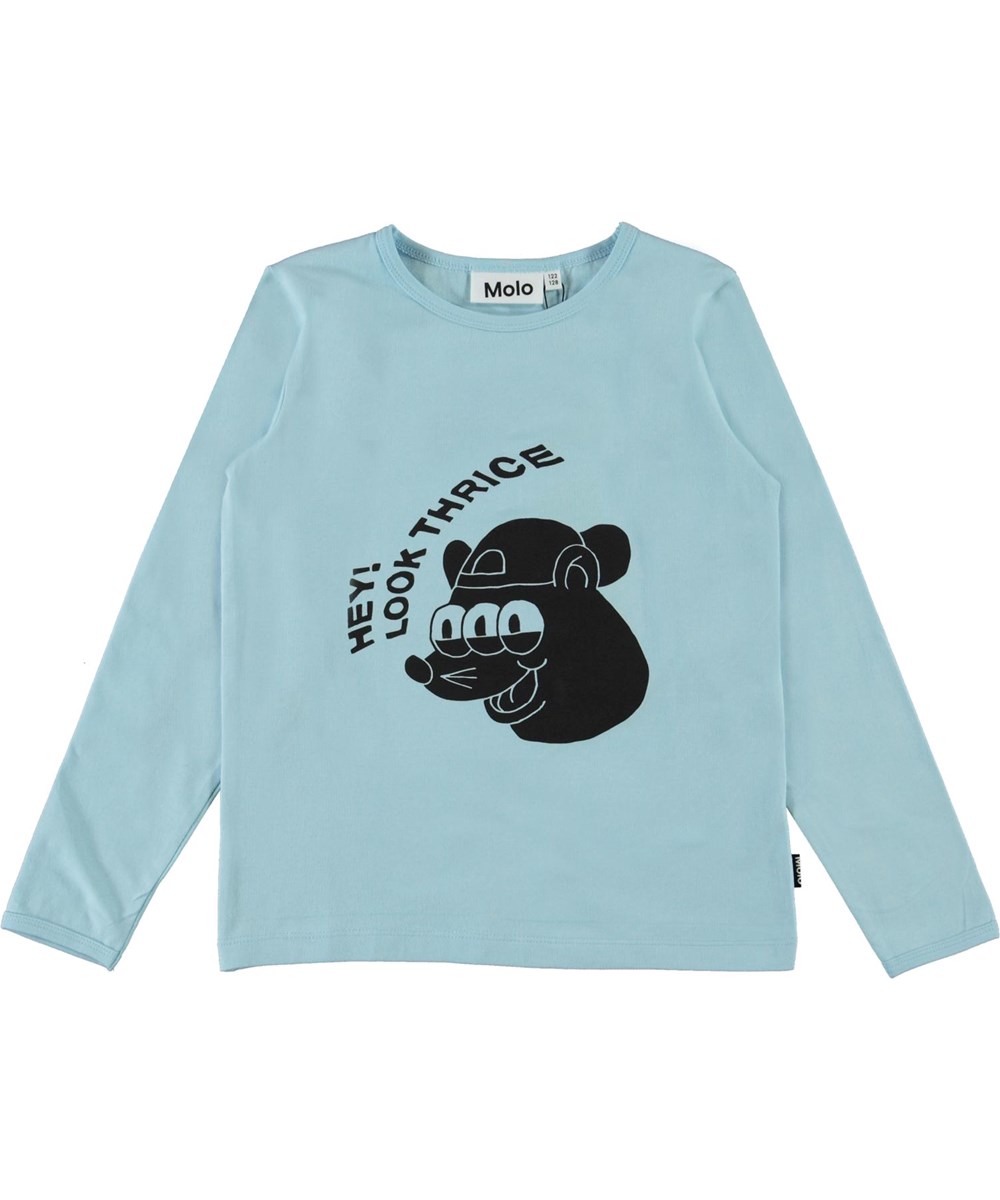 Luve - Cool Blue - Ekologisk ljusblått nattlinne med tryck