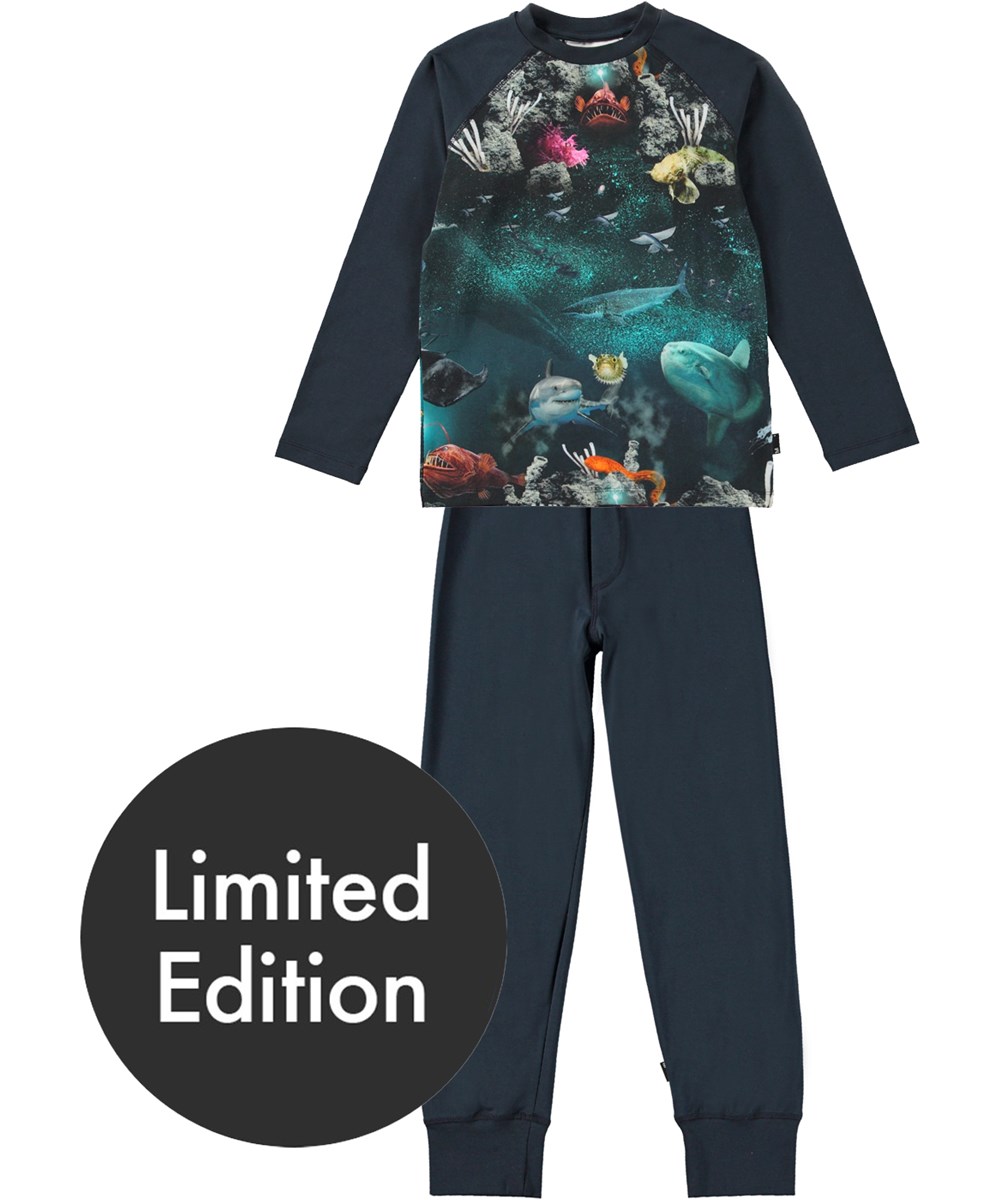 Tedros - Deep Sea - Pyjamas i två delar av mjuk ekologisk bomull