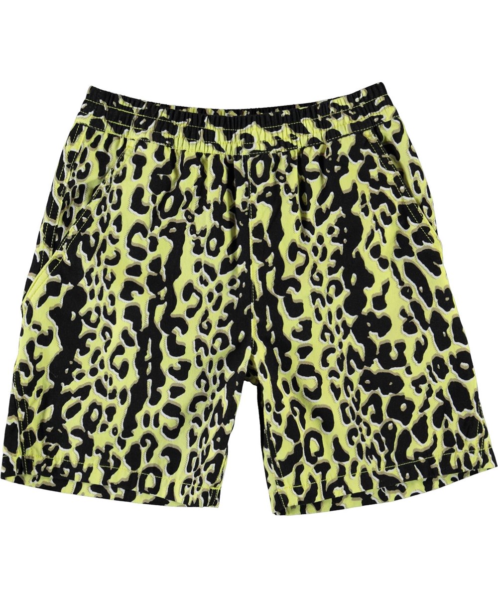 Acton - Shadow Leopard - Gula shorts med leopardmönster