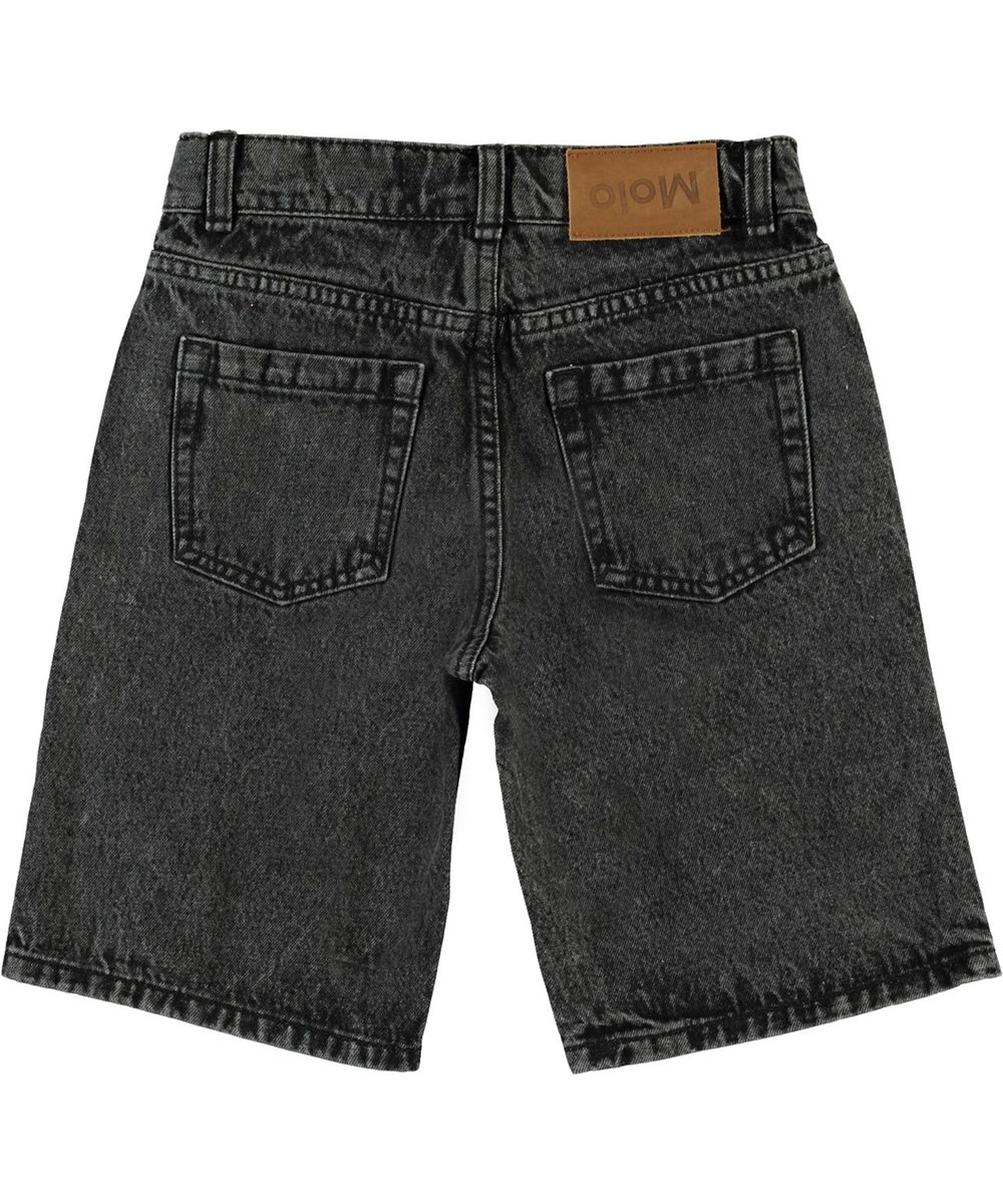 Adrik - Washed Black - Svarta långa jeansshorts