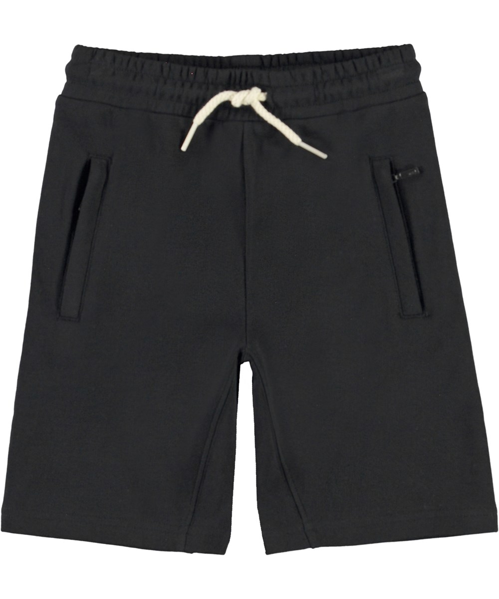 Aliases - Black - Svarta shorts i ekologisk bomull med vitt knytband i midjan.