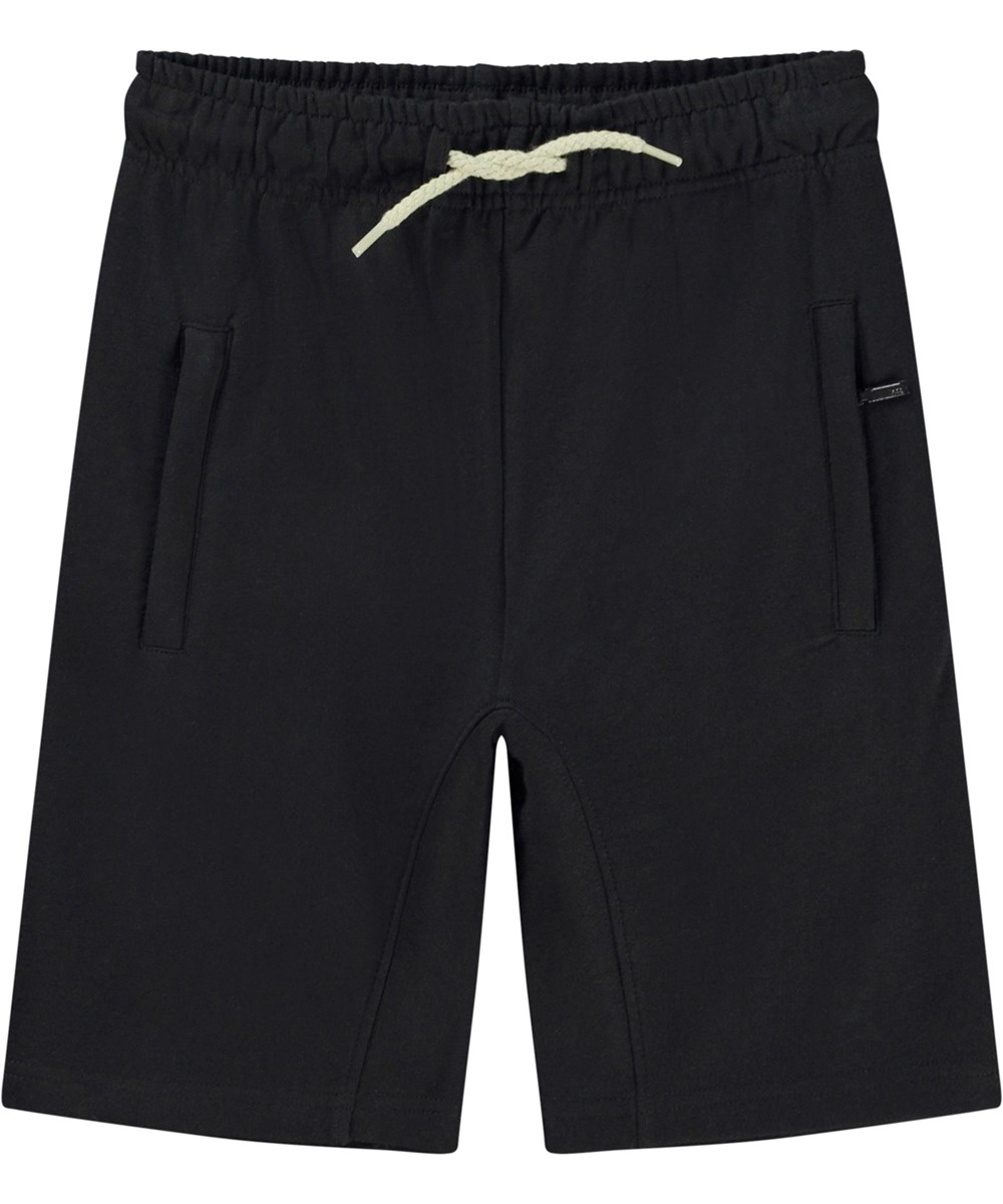Aliases - Black - Svarta ekologiska mjuka shorts.