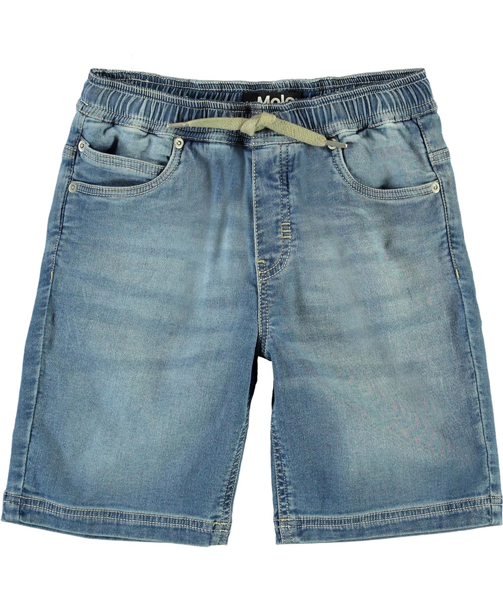 Ali - Soft Denim Blue - Bekväma ljusblå jeansshorts