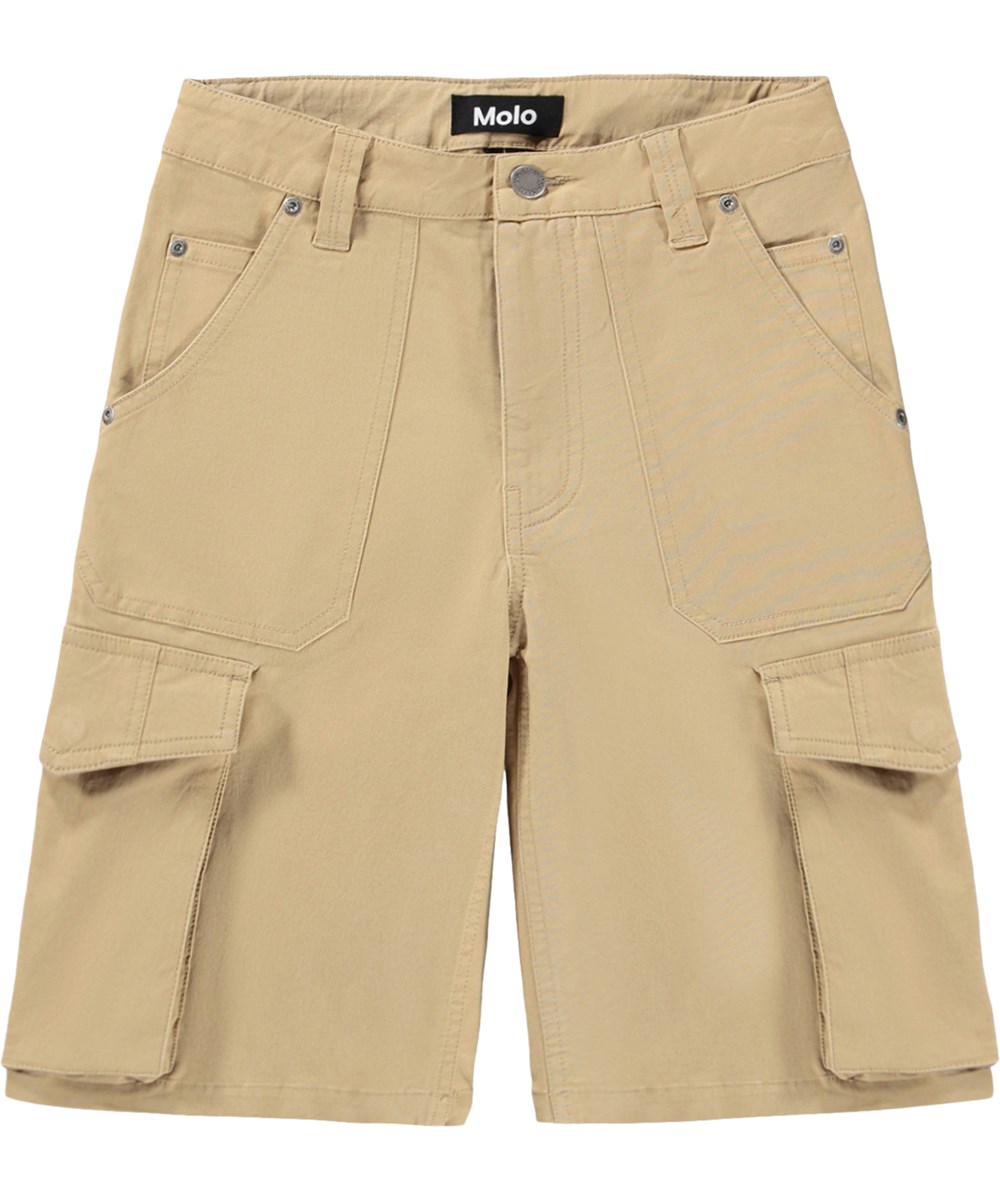 Alt - Desert - Beige bomullsshorts för barn med stora cargofickor