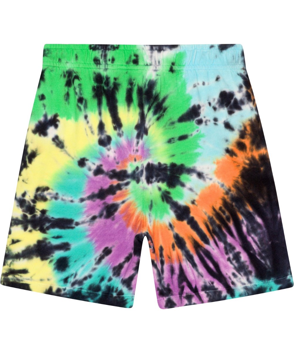 Amil - Colourful Dye - Multifärgade ekologiska mjuka shorts med tie-dye mönster. 