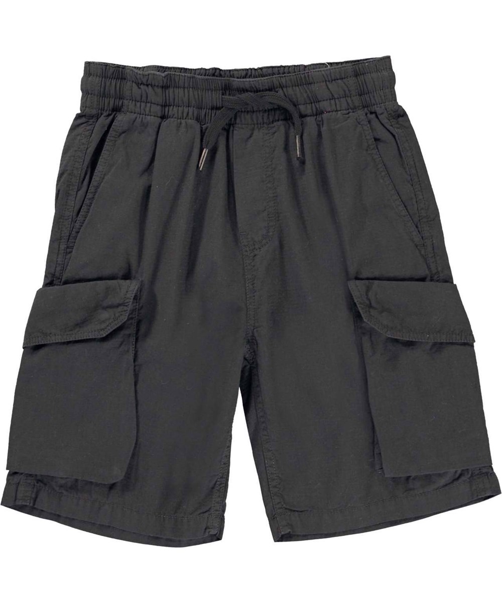 Argod - Black - svarta cargoshorts med fickor.