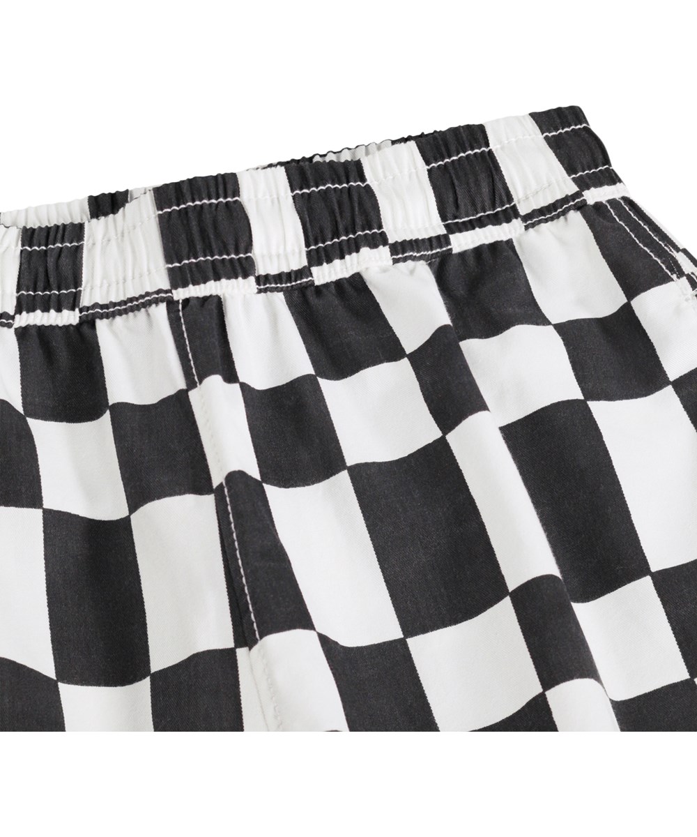 Arrow - Angled Checks - Rutiga shorts för barn i ekologisk bomull med dragsko