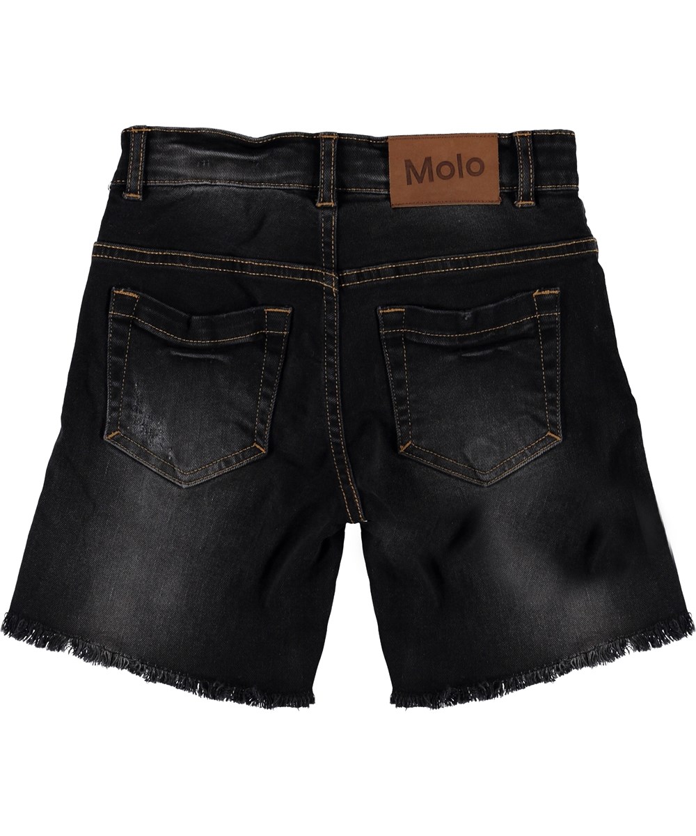 Avian - Washed Black - Svarta tvättade denim shorts