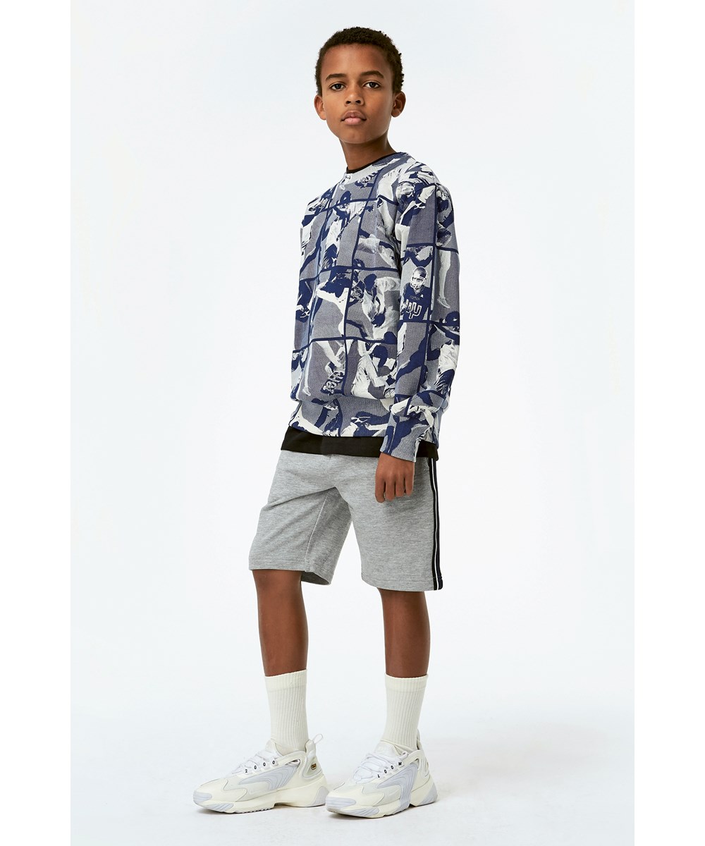 Axon - Grey Melange - Ekologiska grå mjukisshorts