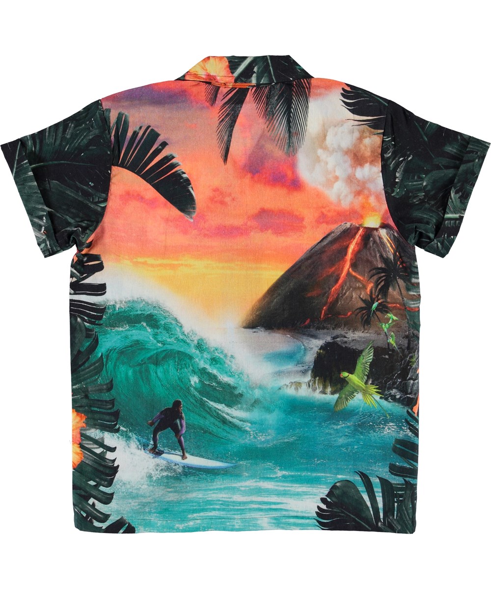 Rodi - Wildest Island - Hawaii skjorta med vulkan tryck