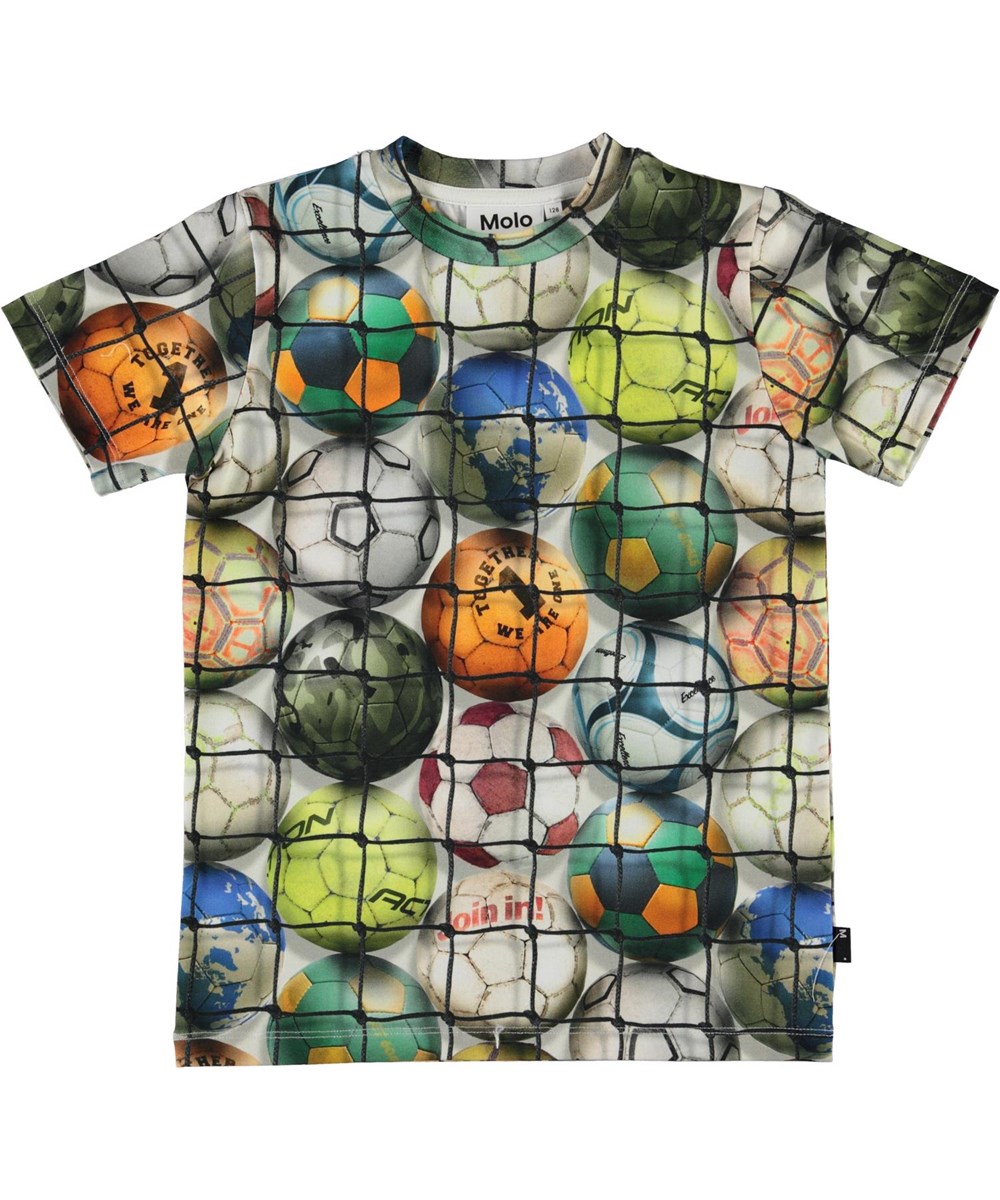 Ralphie - Footballs - Ekologisk t-shirt med fotbollar